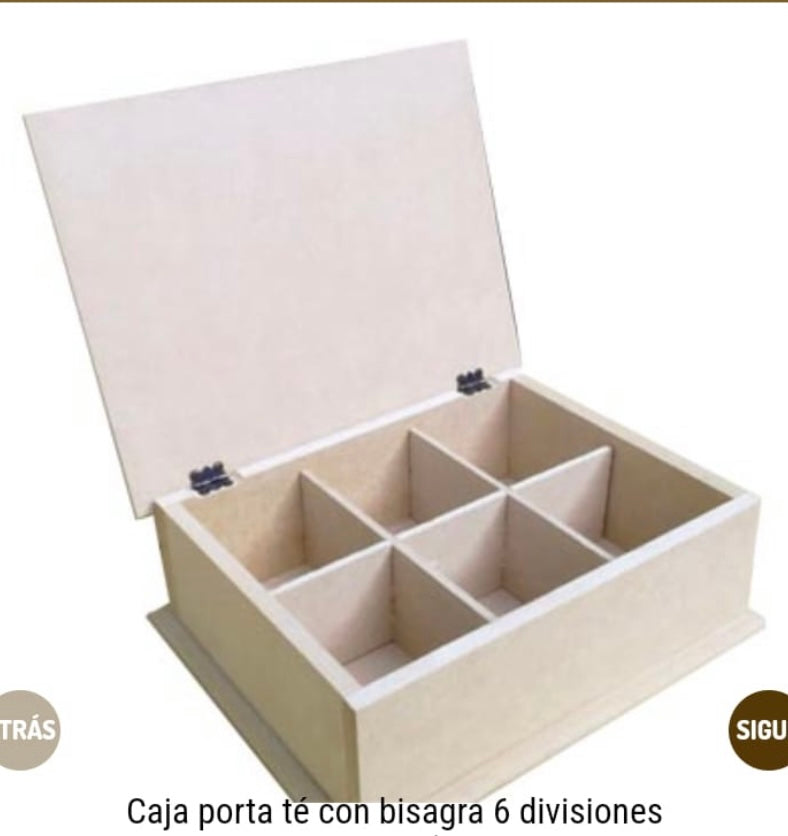 Caja por te 6 divisiones