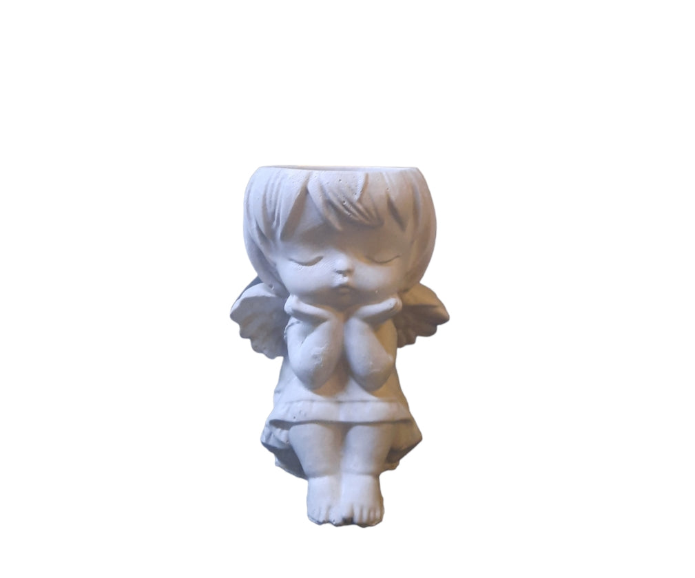 Maceta o porta vela niña ángel (353)