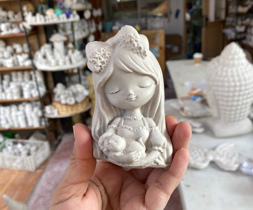 Maceta porta velas niña con cinta (354)