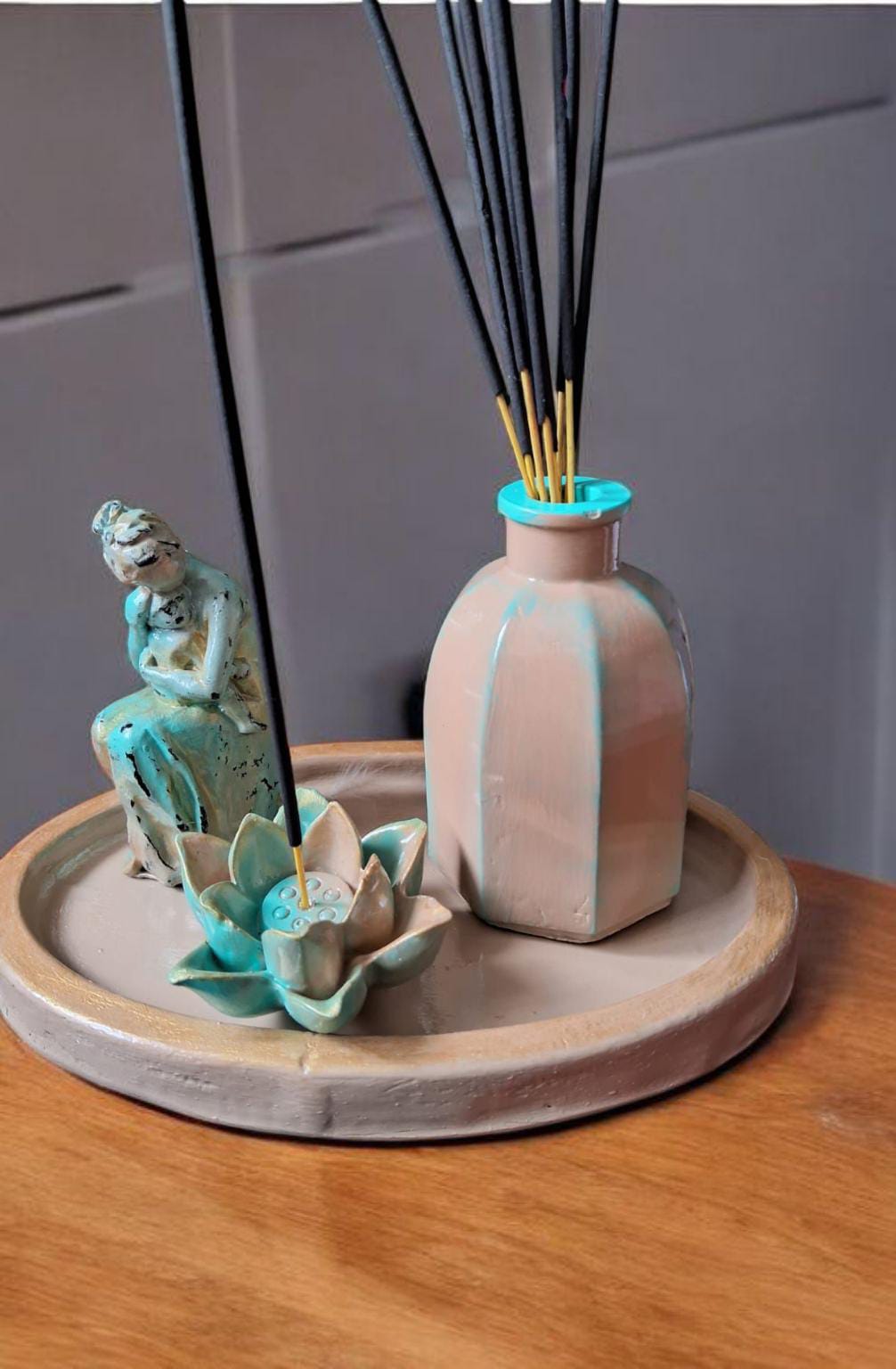 Plato ovalado mamá e hijo