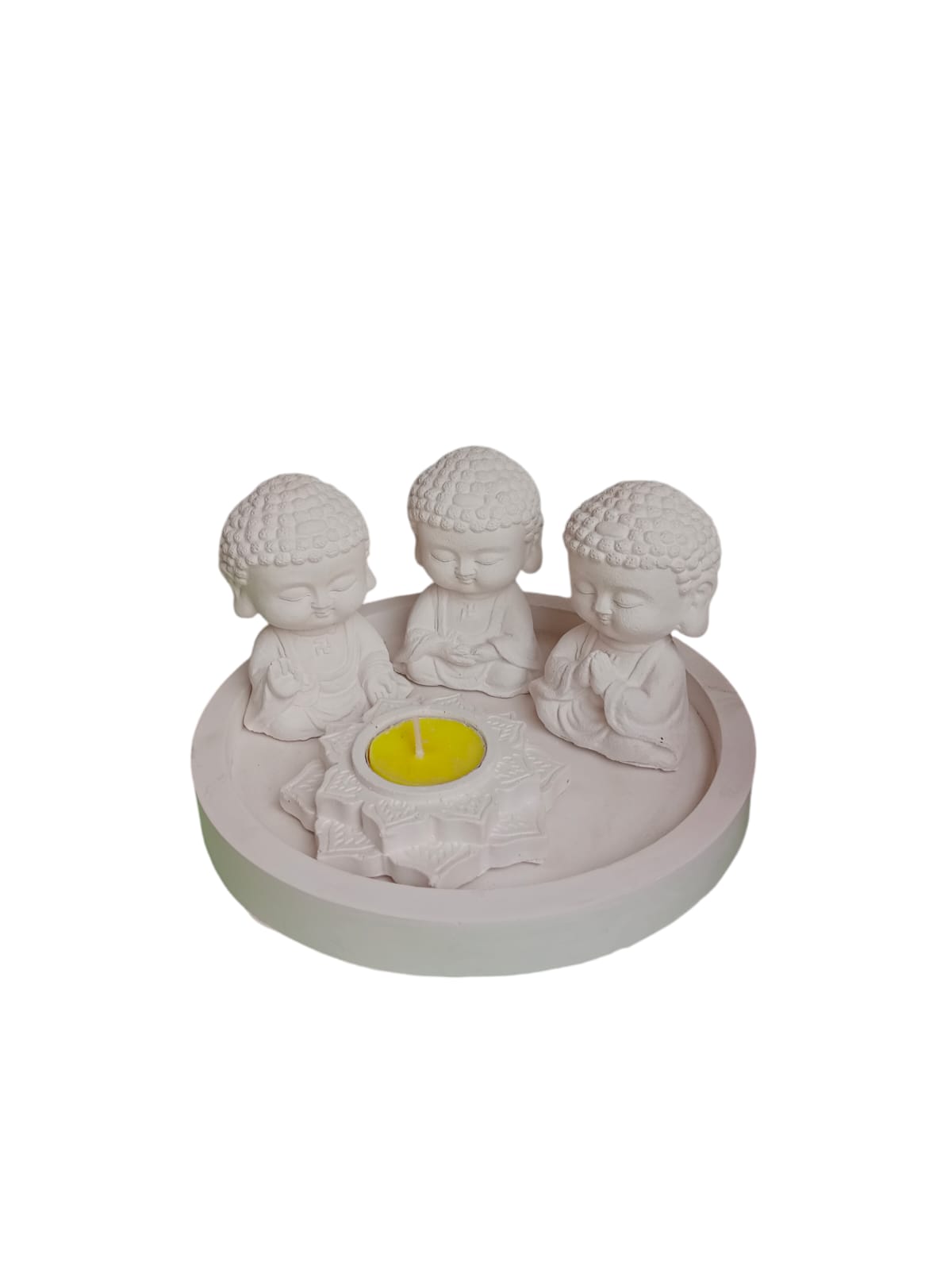 Set budas con porta vela flor loto