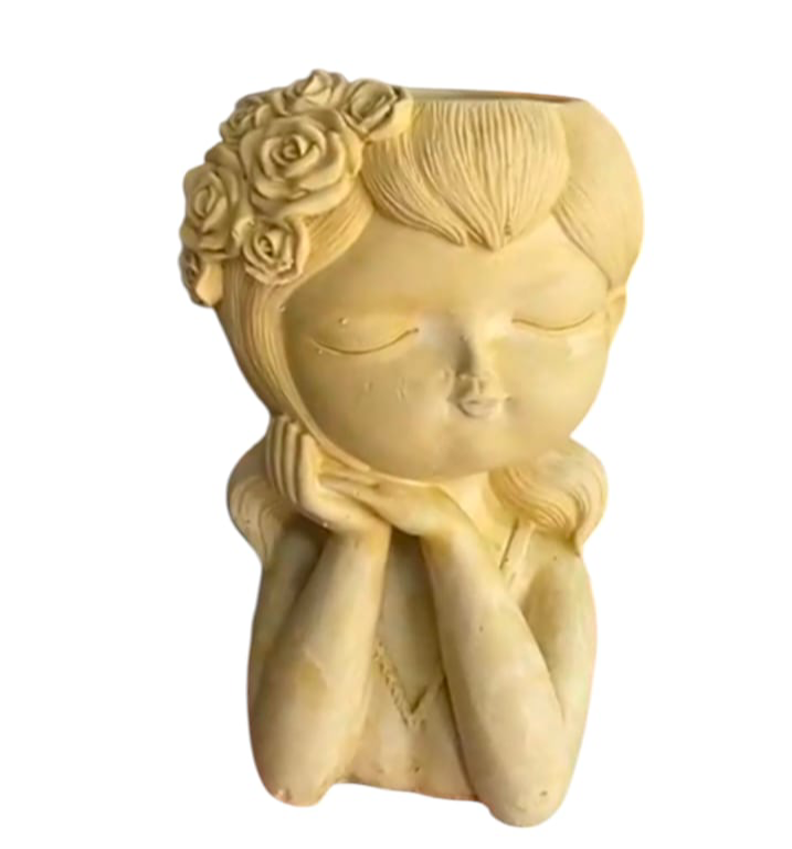 Maceta niña flores al costado XL (791)