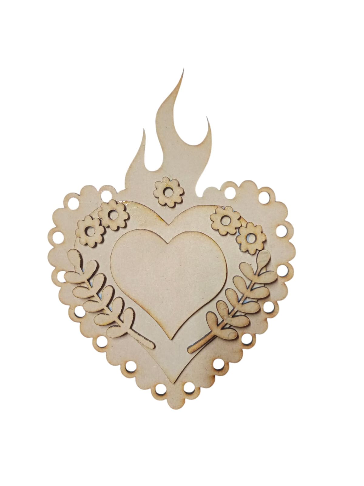 Corazón de madera MDF modelo 2