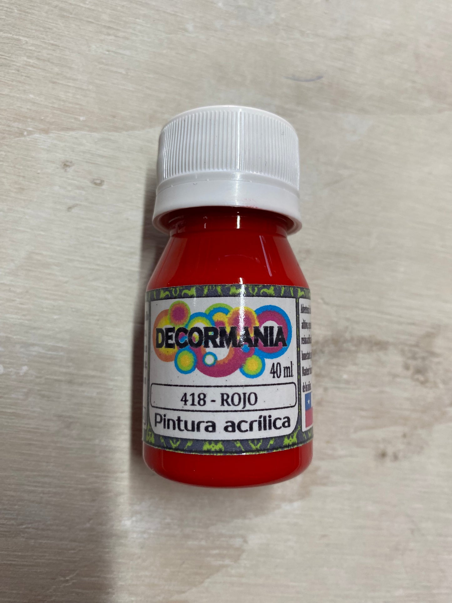 Pintura acrílica rojo(418)