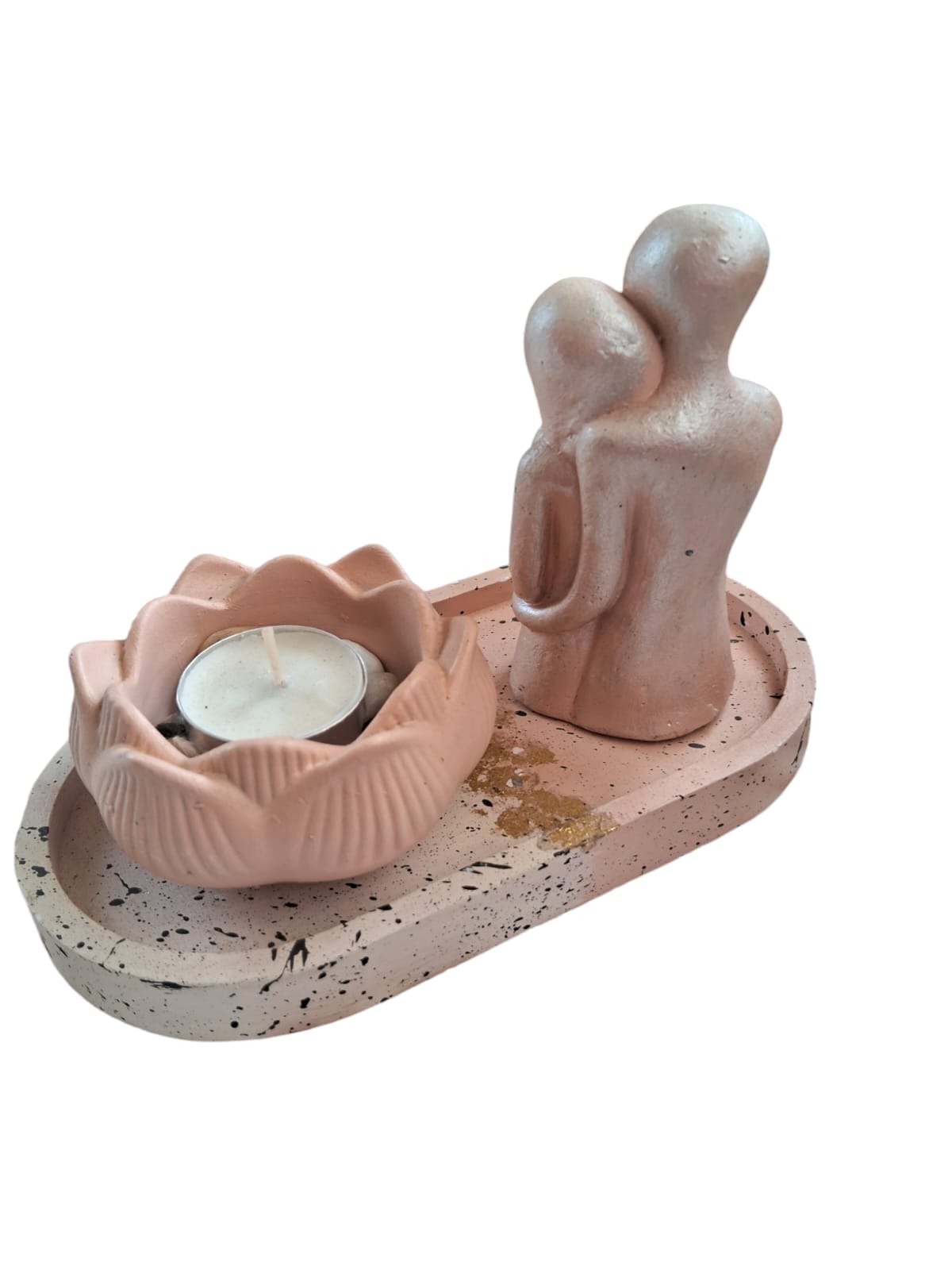 Platos enamorados porta vela