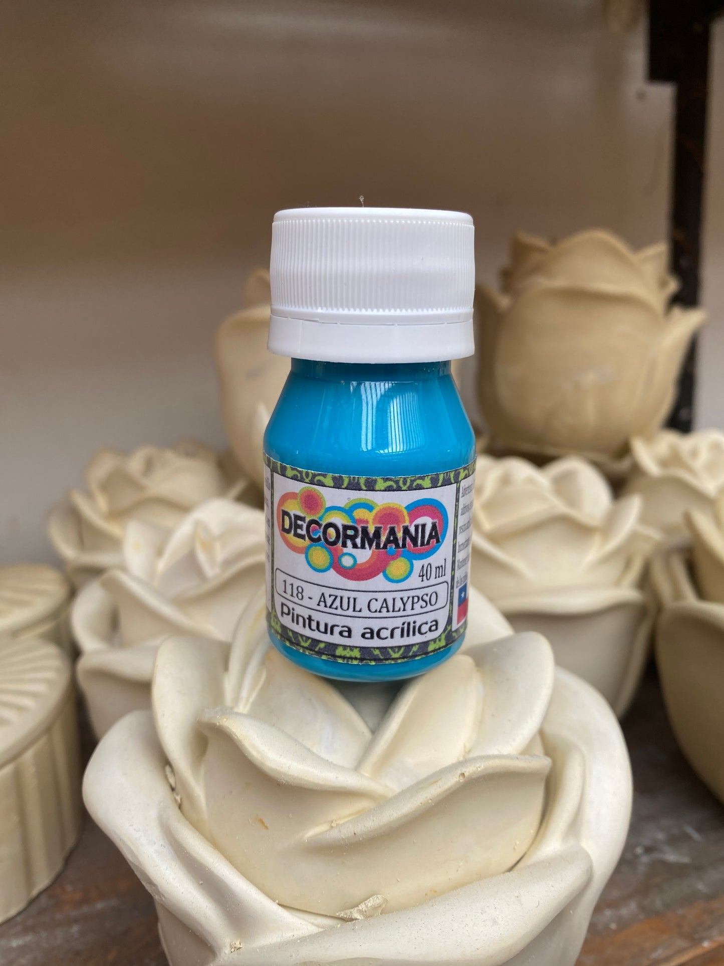 Pintura acrílica azul calypso (118)