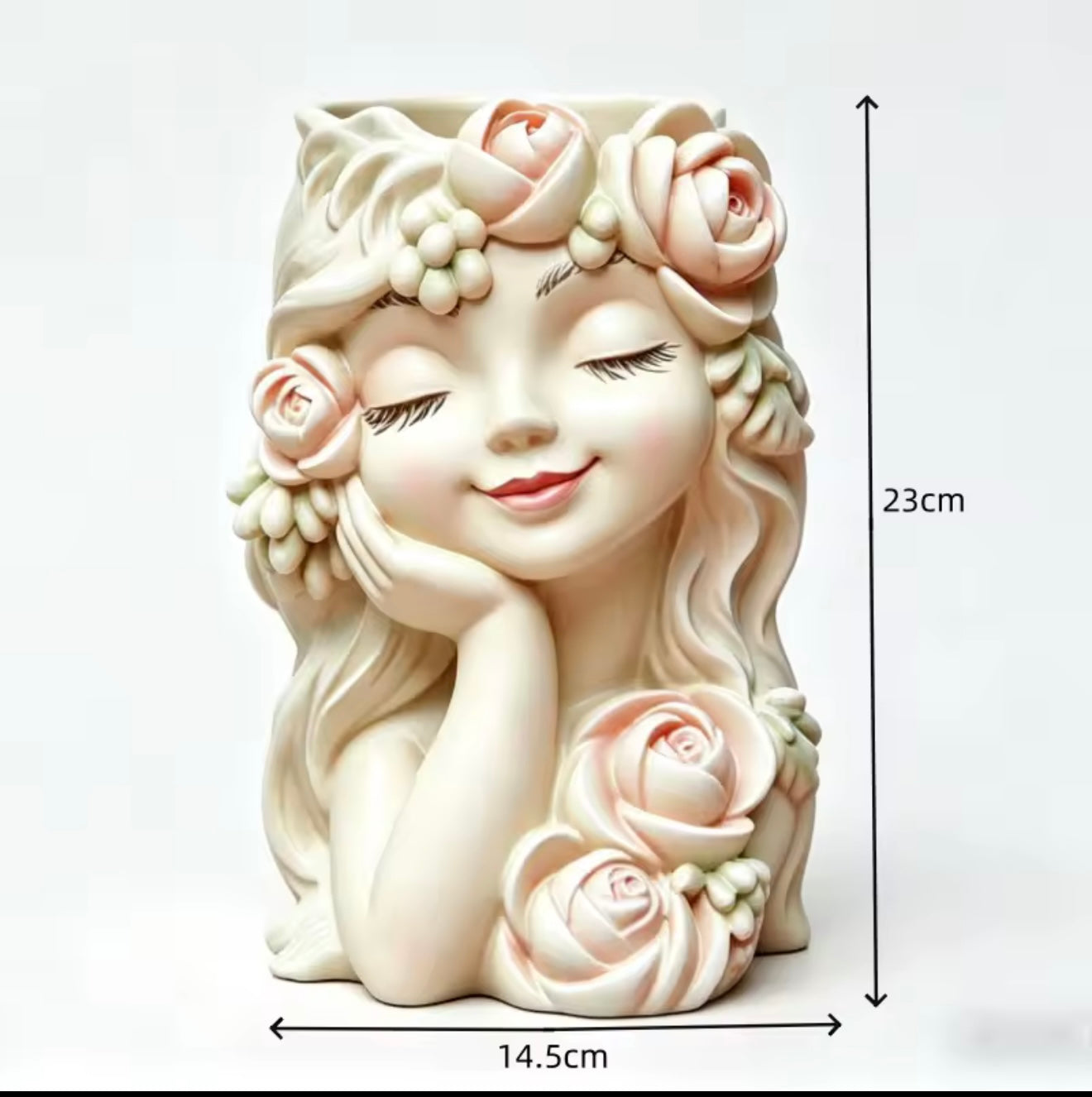 Maceta soñadora coqueta rosas 23x14 cm