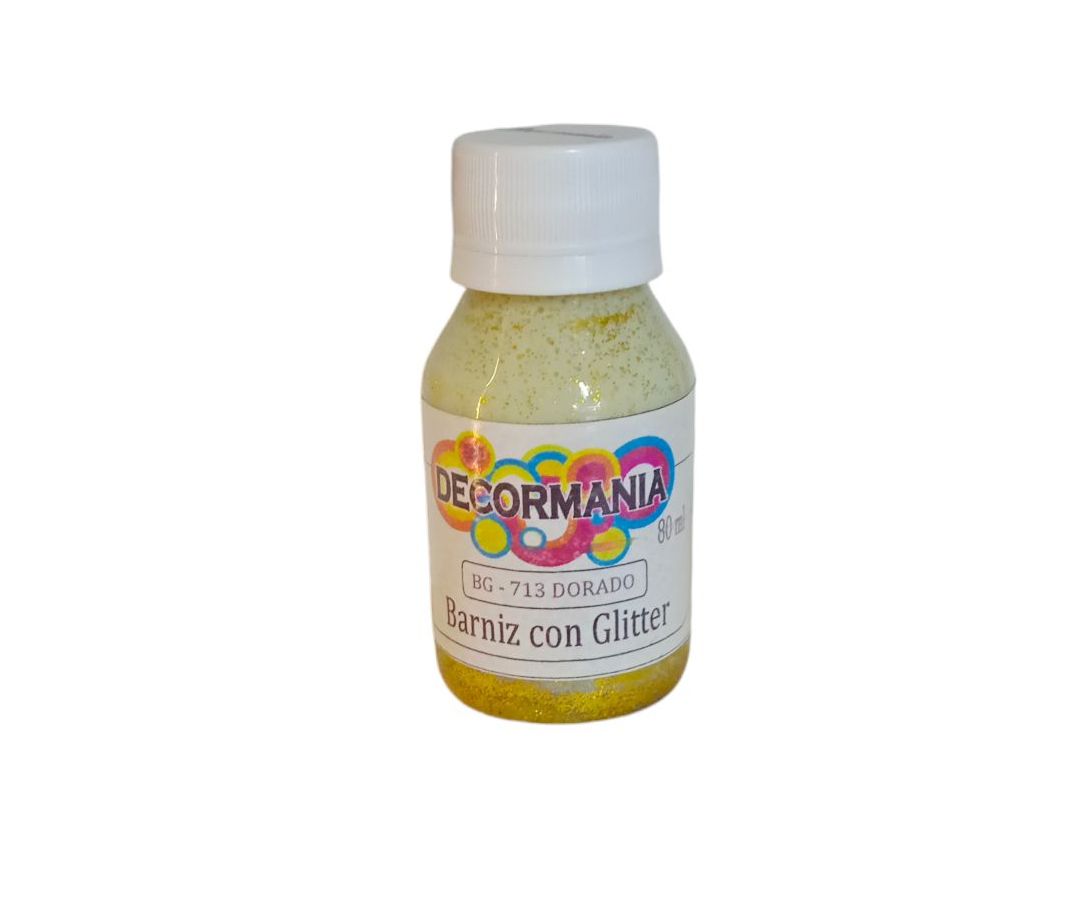 Barniz con glitter color dorado 80 ml