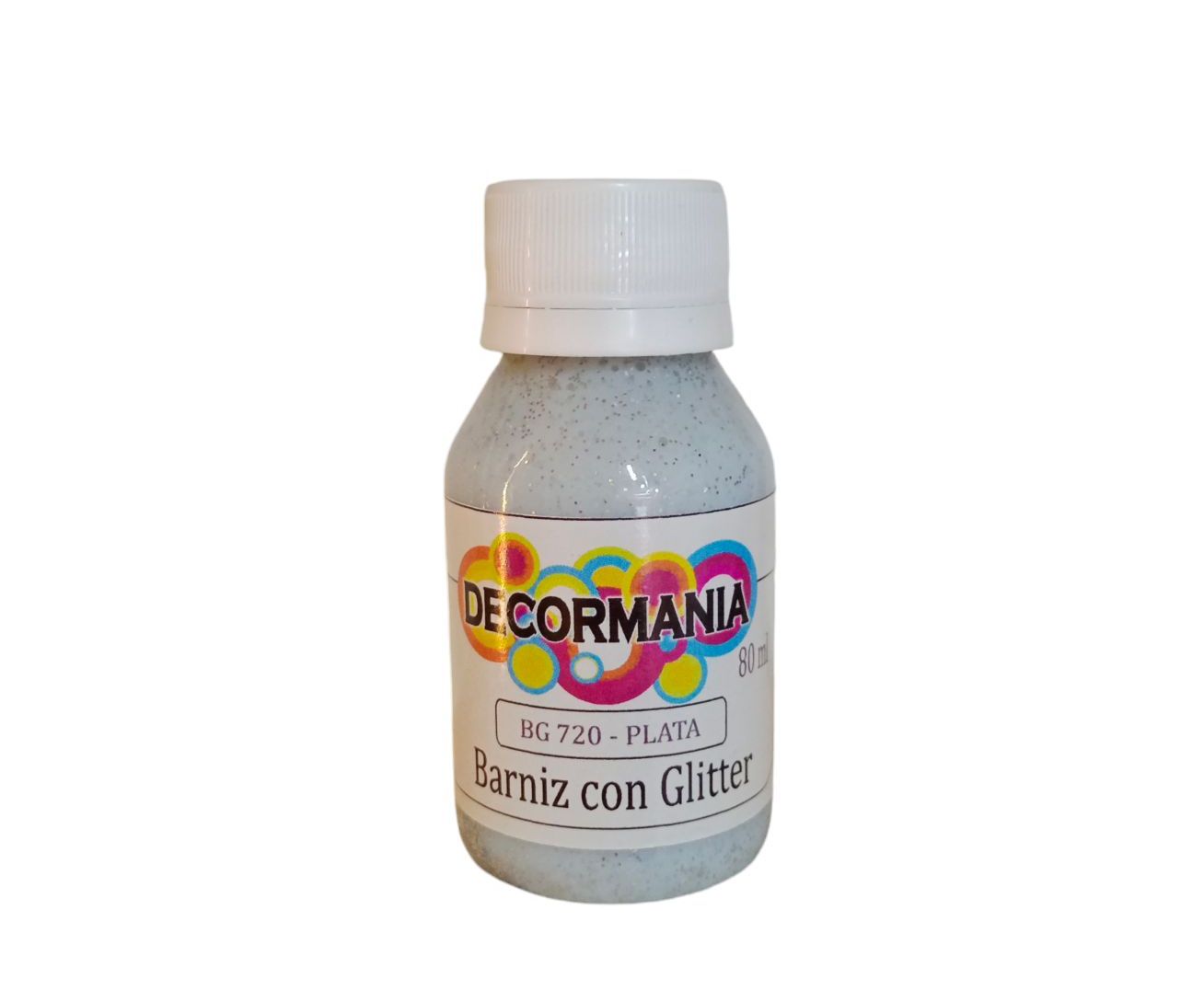 Barniz con glitter color plata 80ml