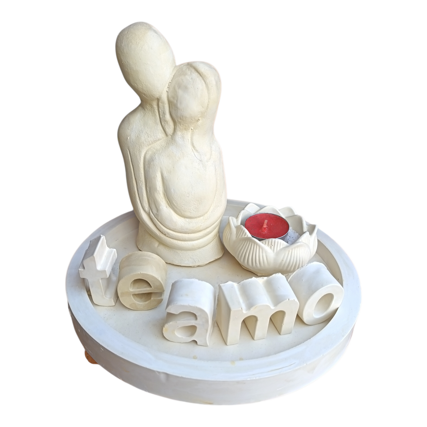 Set enamorados con porta velas y letras