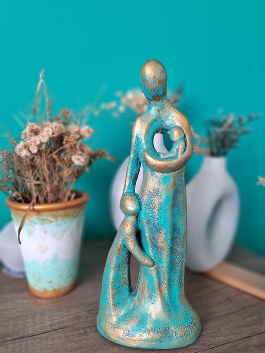 Madre e hijos pintada