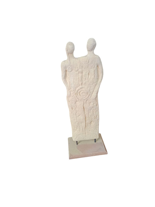 Pareja círculo con base de madera (ziña)