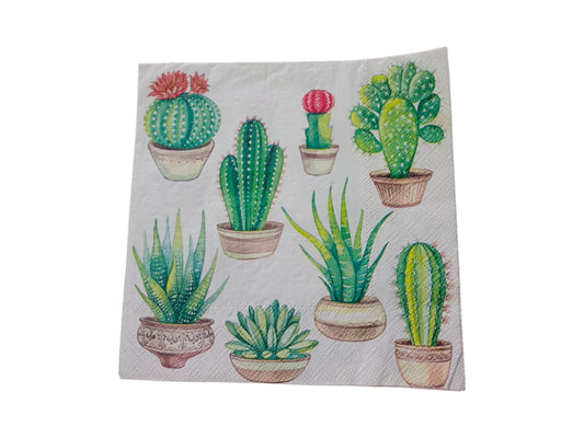 Servilleta cactus decoupage