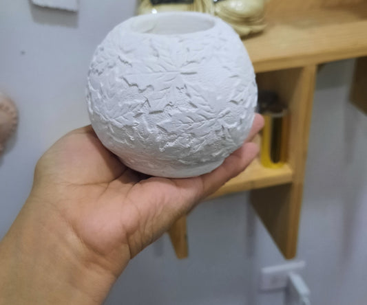 Porta vela esfera con hojas (275)