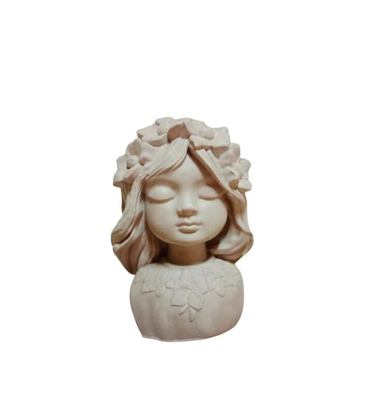 Maceta niña 4 flores en cabello (971)