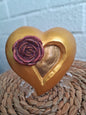 Corazón dorado rosa