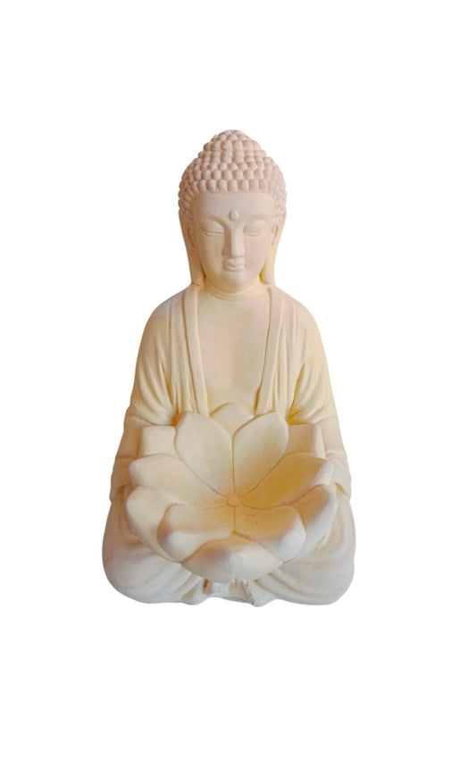 Buda flor de loto abierta 34 cm alto c 19 cm ancho
