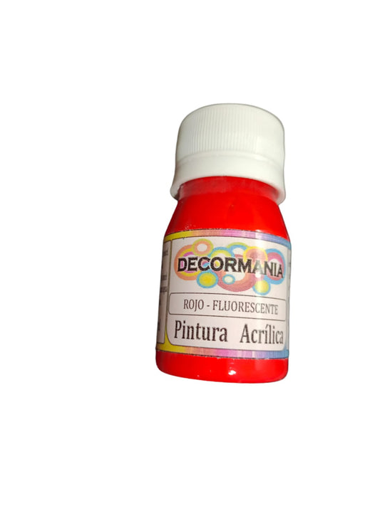 Pintura acrílica rojo fluorescente