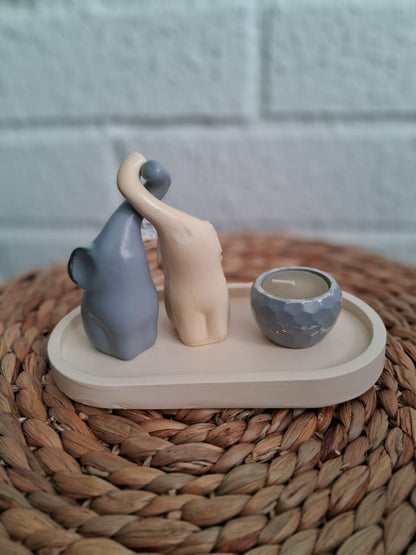 Pareja de elefantes porta velas