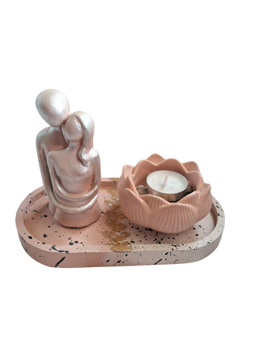 Platos enamorados porta vela