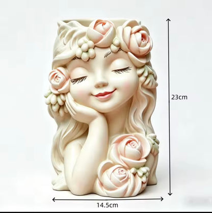 Maceta soñadora  coqueta rosas 23x14 cm