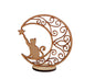Gatito en luna para pintar de madera (MDF)