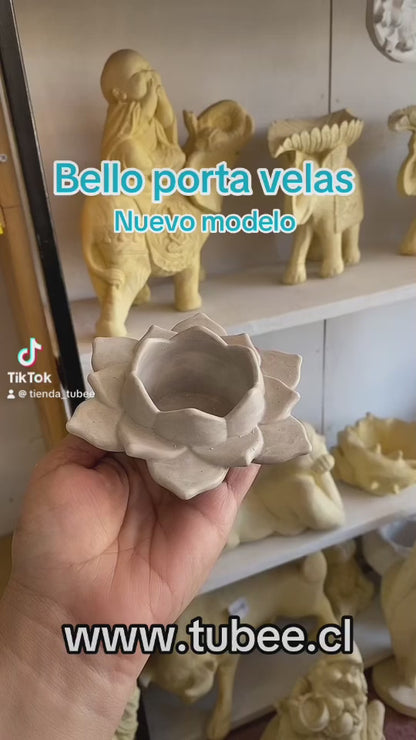 Porta vela flor loto (672)