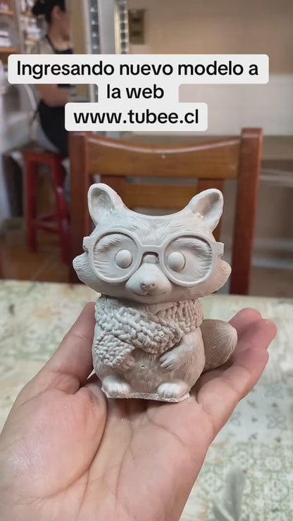 Zorro con lentes 9x7 cm