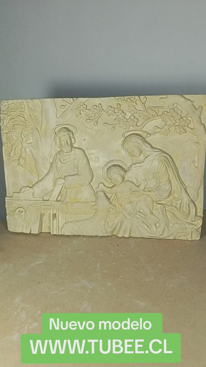 Cuadro sagrada familia (1002) 22 cm largo x 15 cm alto con gancho