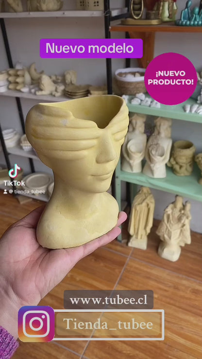 Maceta con manos en ojos (740)