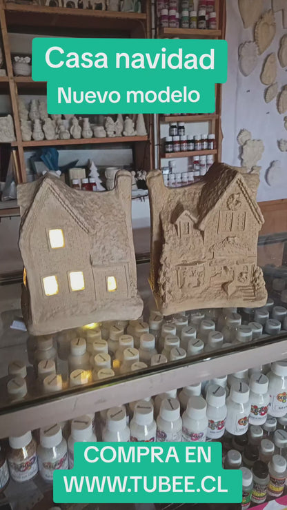 Casa navidad para poner luces 24 cm alto
