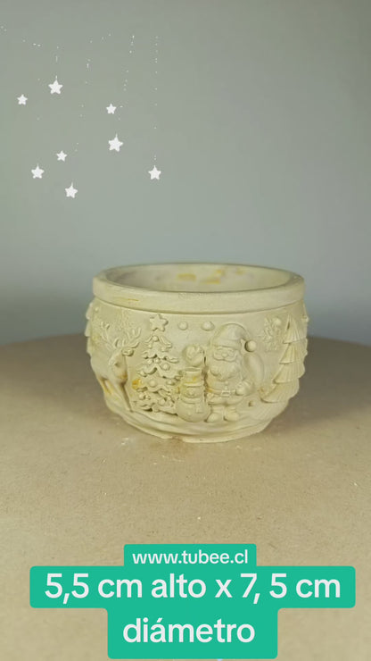 Maceta o porta velas navidad 5 cm alto x 7,5 cm ancho (1003)