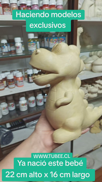 Dinosaurio alcancía 22 cm alto x 17 cm largo