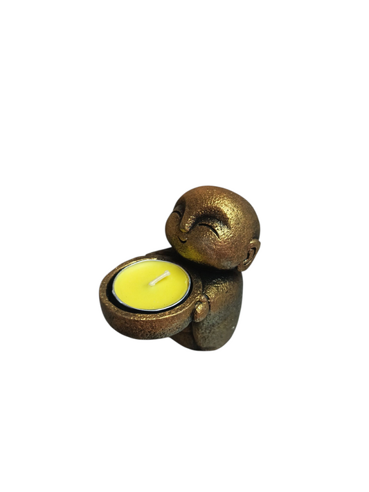 Monje porta vela 8 cm alto x 5cm ancho (pintado)