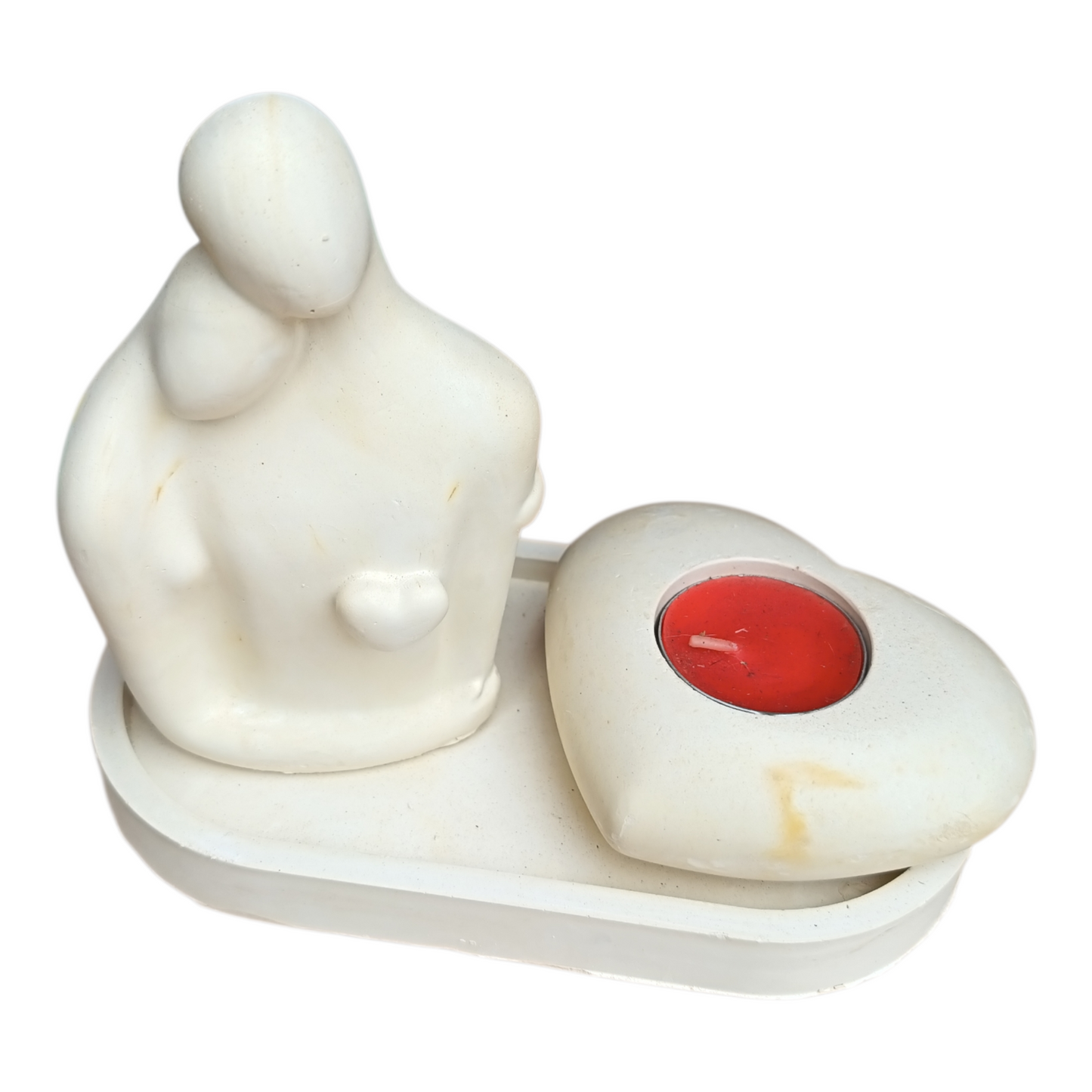 Set enamorado porta vela corazón