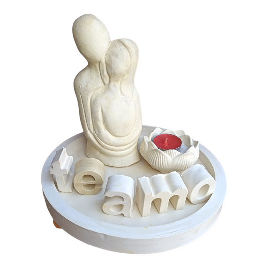 Set enamorados con porta velas y letras