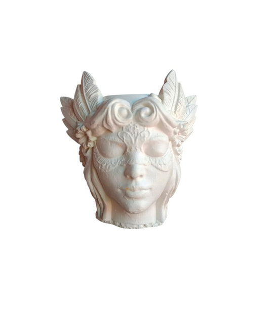 Porta vela niña antifaz
