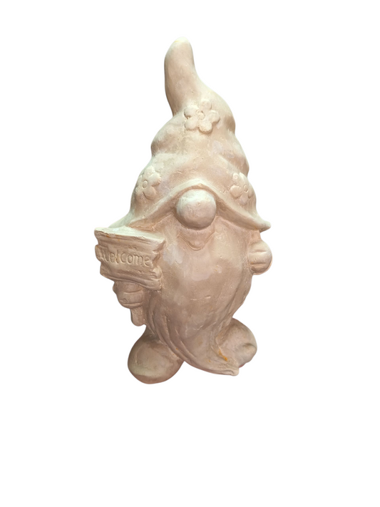 Duende welcome flores 26 cm alto x 14 cm ancho