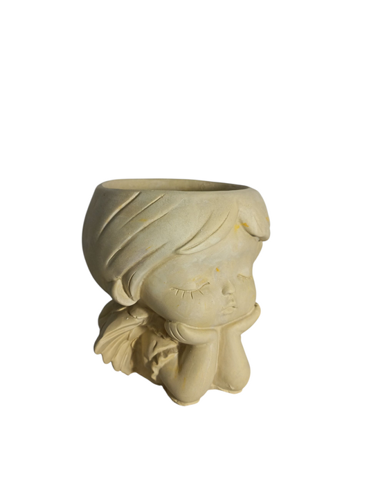 Maceta ángel mujer 13 cm alto x 14 cm ancho