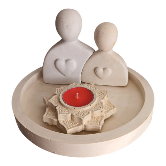 Set enamorados y porta velas