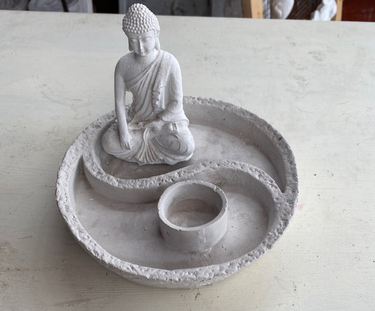 Porta vela yin yang con buda  (130)